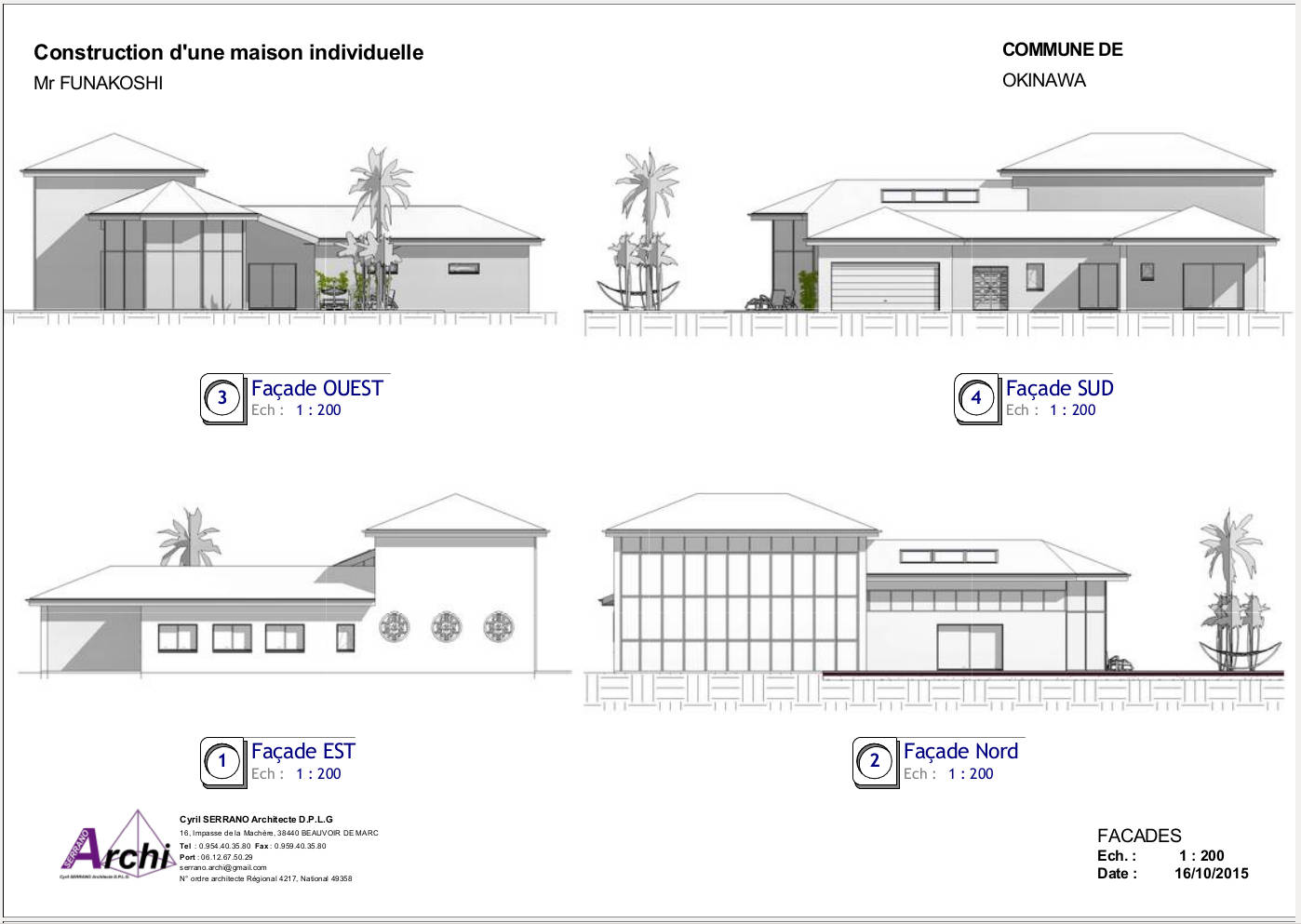 plan de coupe des façades